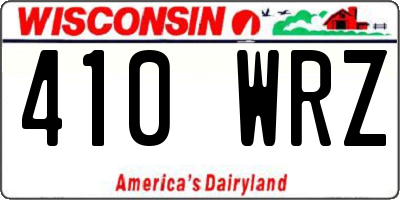 WI license plate 410WRZ