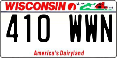 WI license plate 410WWN
