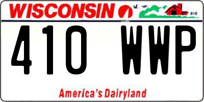 WI license plate 410WWP