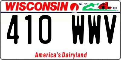 WI license plate 410WWV
