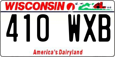 WI license plate 410WXB