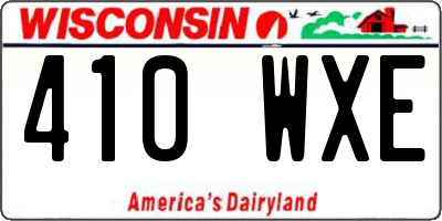 WI license plate 410WXE