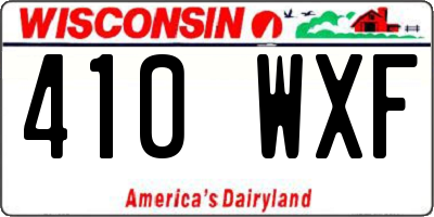 WI license plate 410WXF