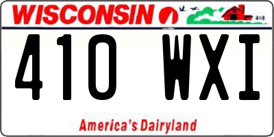 WI license plate 410WXI