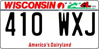 WI license plate 410WXJ