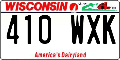 WI license plate 410WXK