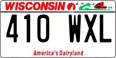 WI license plate 410WXL