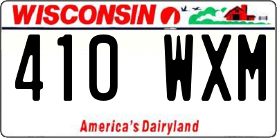 WI license plate 410WXM