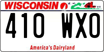 WI license plate 410WXO