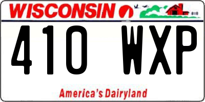 WI license plate 410WXP