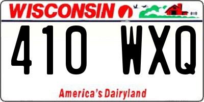 WI license plate 410WXQ