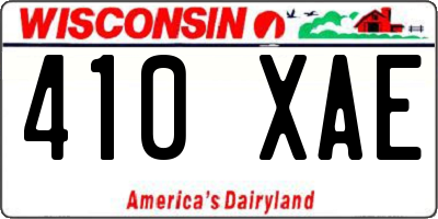 WI license plate 410XAE