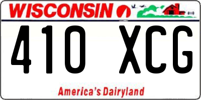 WI license plate 410XCG