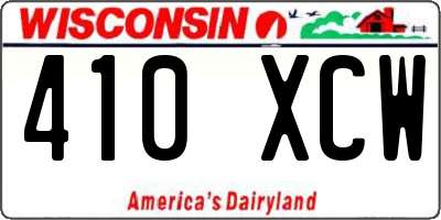 WI license plate 410XCW