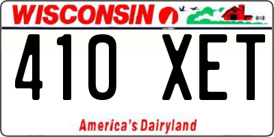 WI license plate 410XET