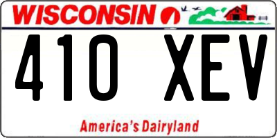 WI license plate 410XEV
