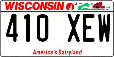 WI license plate 410XEW