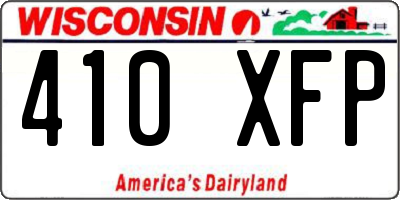 WI license plate 410XFP
