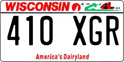 WI license plate 410XGR