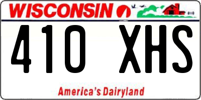 WI license plate 410XHS