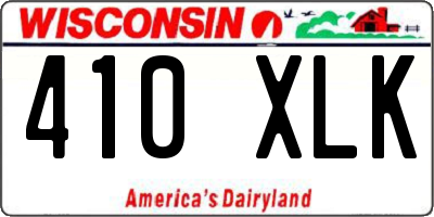 WI license plate 410XLK