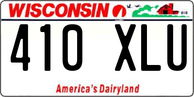 WI license plate 410XLU