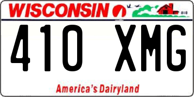 WI license plate 410XMG