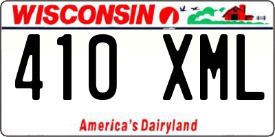 WI license plate 410XML