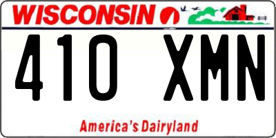 WI license plate 410XMN