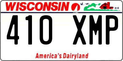 WI license plate 410XMP