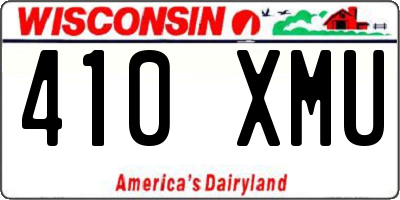 WI license plate 410XMU