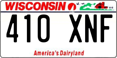 WI license plate 410XNF