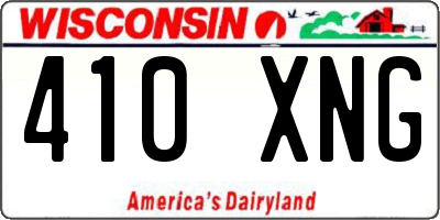 WI license plate 410XNG