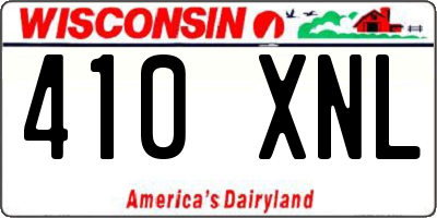 WI license plate 410XNL