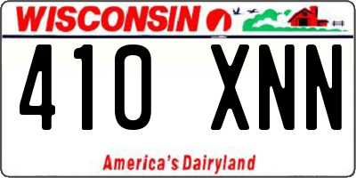WI license plate 410XNN