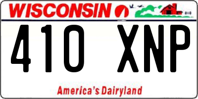 WI license plate 410XNP
