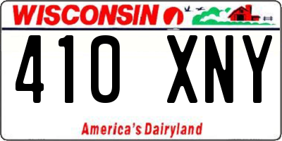 WI license plate 410XNY