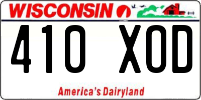 WI license plate 410XOD