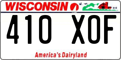 WI license plate 410XOF