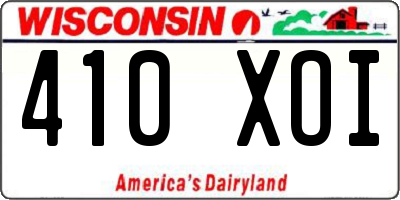 WI license plate 410XOI