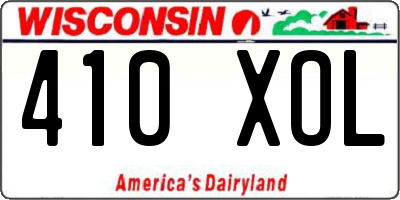WI license plate 410XOL