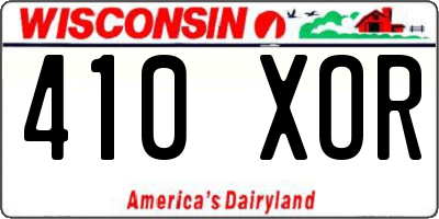 WI license plate 410XOR