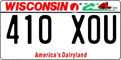WI license plate 410XOU