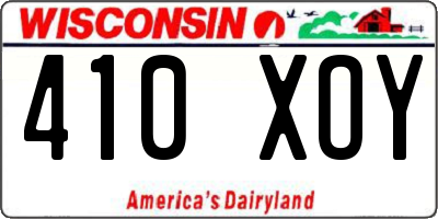WI license plate 410XOY