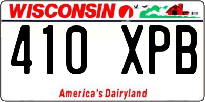 WI license plate 410XPB