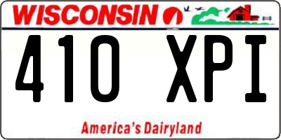 WI license plate 410XPI