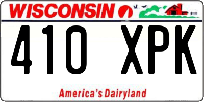 WI license plate 410XPK
