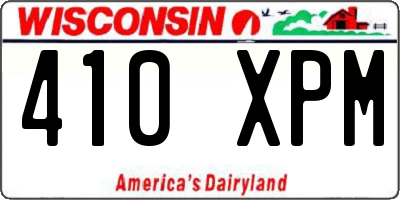 WI license plate 410XPM