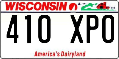 WI license plate 410XPO