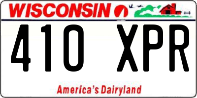 WI license plate 410XPR